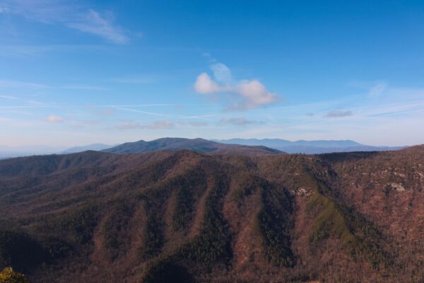 Mountain hiking trail in North Carolina
